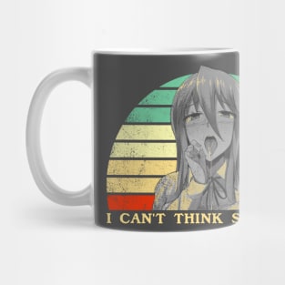 I Can't Think Straight - Lesbian Anime Pun - Retro Sunset Mug